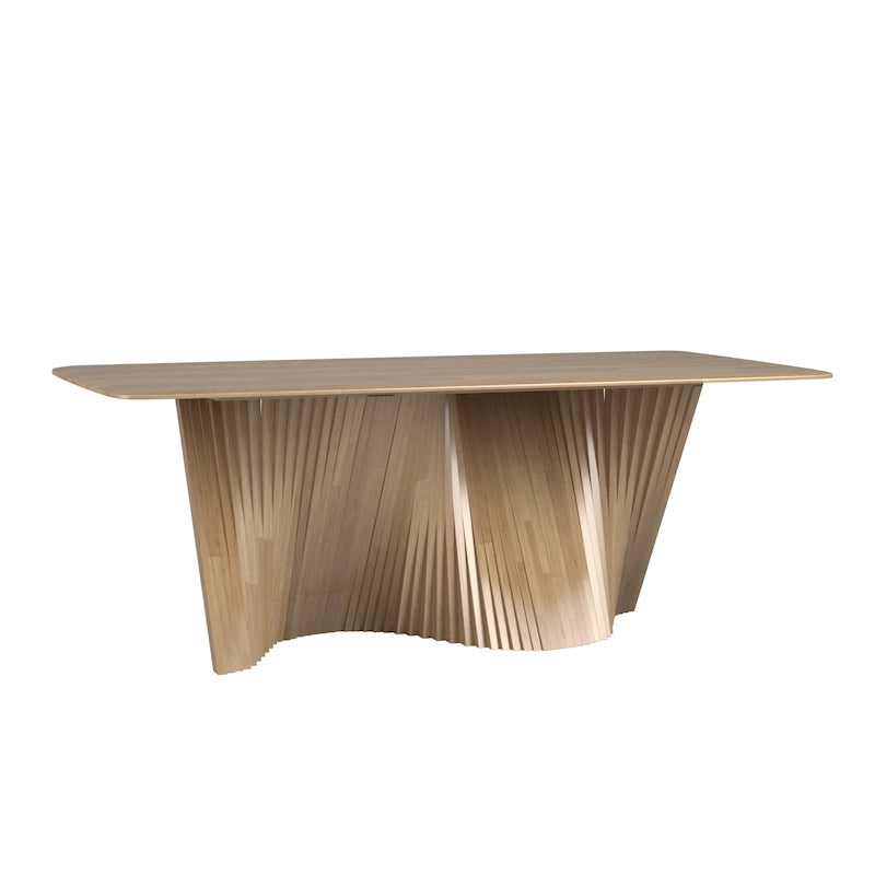 Wave Base Rubberwood Dining Table - 78.7W x 39.3D x 29.3H