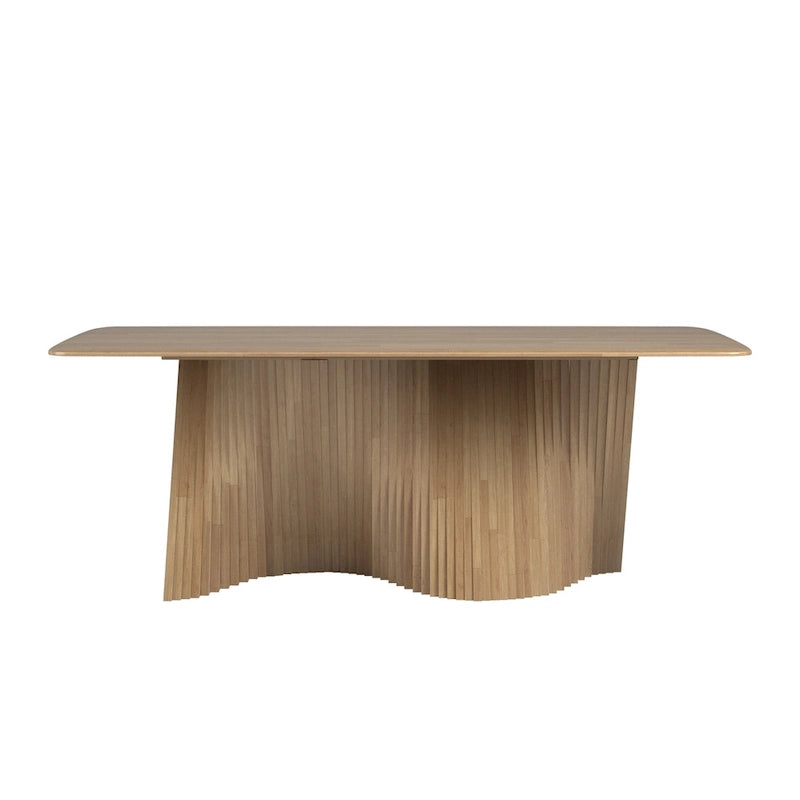 Wave Base Rubberwood Dining Table - 78.7W x 39.3D x 29.3H