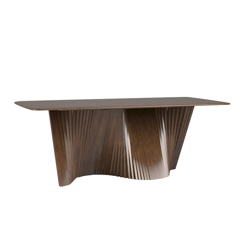 Wave Base Rubberwood Dining Table - 78.7W x 39.3D x 29.3H