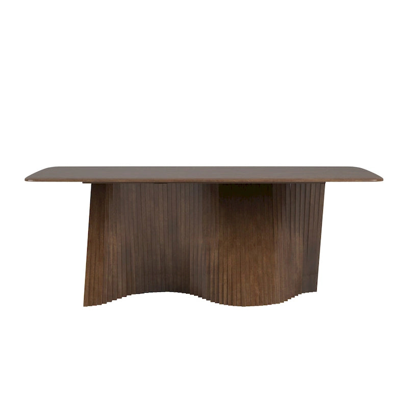 Wave Base Rubberwood Dining Table - 78.7W x 39.3D x 29.3H