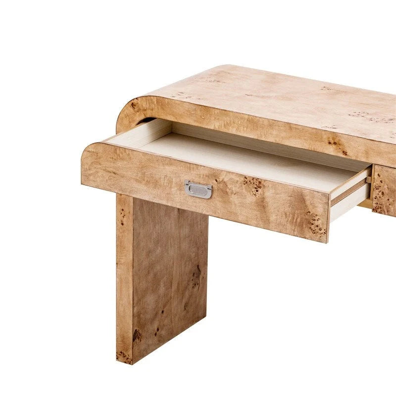 Retro Style Console Table with 2 Storage Drawers, Modern Entryway Table Sofa Table with Sleek Minimalist Legs for Living Room