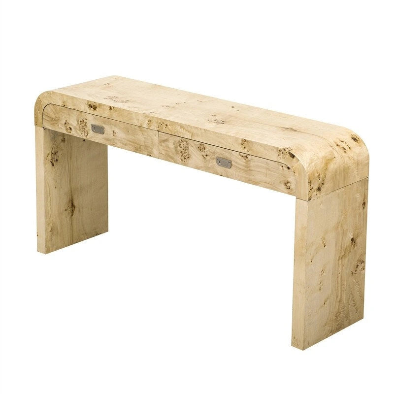 Retro Style Console Table with 2 Storage Drawers, Modern Entryway Table Sofa Table with Sleek Minimalist Legs for Living Room