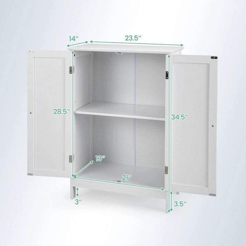 Bathroom Floor Storage Cabinet with Double Door