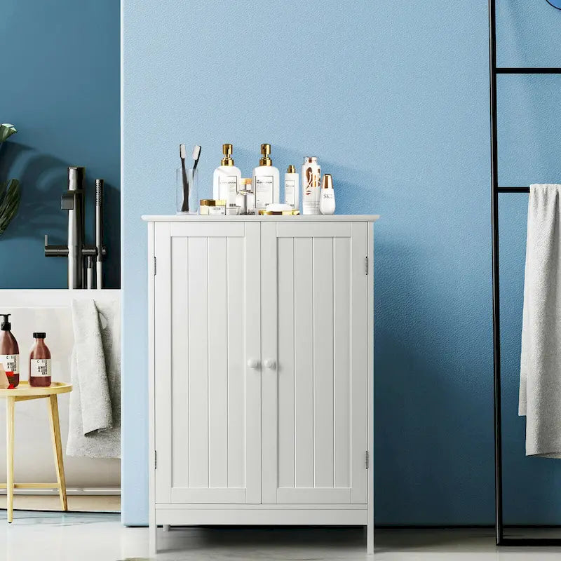 Bathroom Floor Storage Cabinet with Double Door