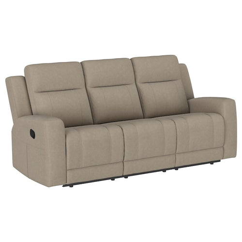 Canapé inclinable manuel de 80 pouces - Similicuir marron taupe