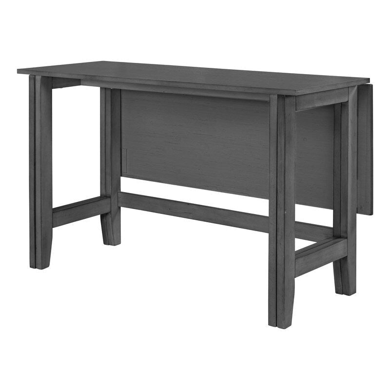 Rustic Drop-Leaf Dining Table  Space-Saving Farmhouse Design with Extendable Wood Top - 47.00in. W X36.00in.DX30.00in. H