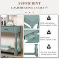 Long Wood Console Table with 3 Drawers and 1 Bottom Shelf