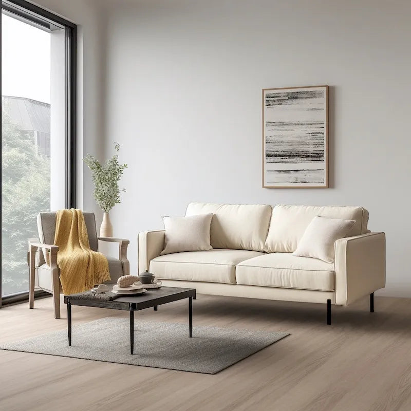 Barbett 70-Inch Linen Square Arm Sofa