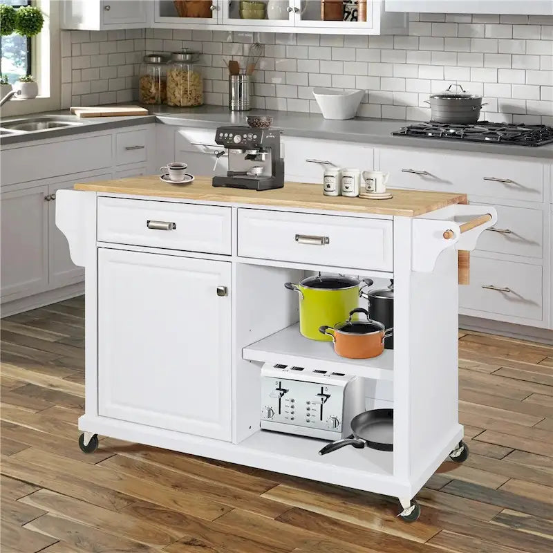 Kitchen Island Cart/Utility Storage Trolley with Storage Drawers