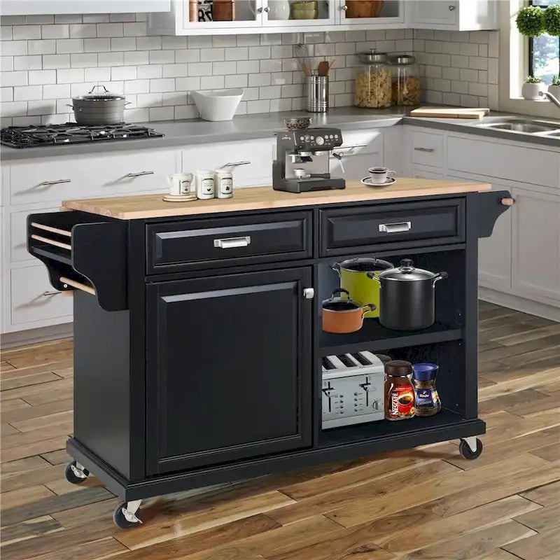 Kitchen Island Cart/Utility Storage Trolley with Storage Drawers