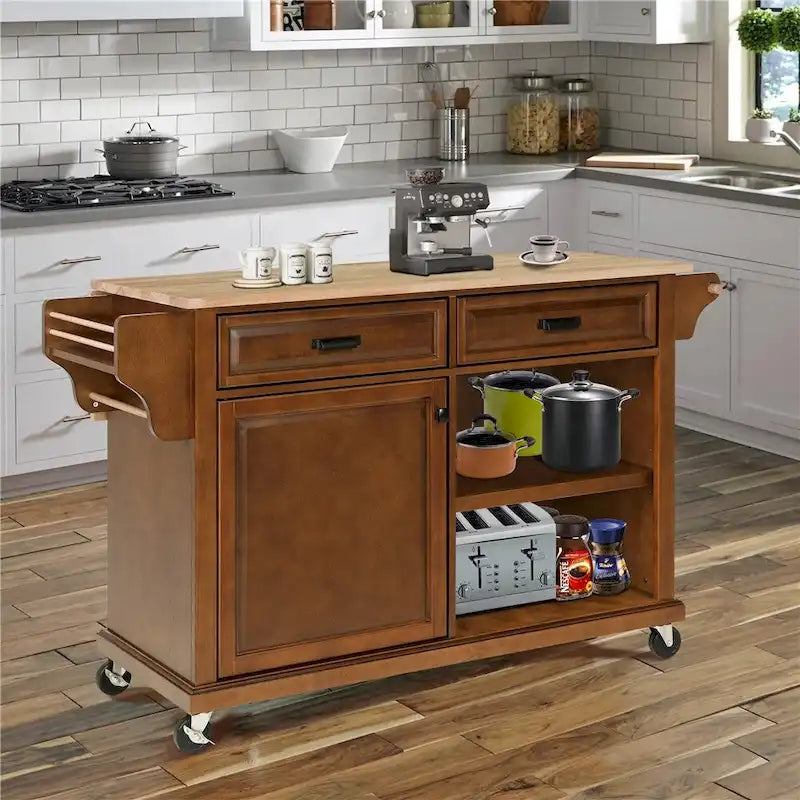 Kitchen Island Cart/Utility Storage Trolley with Storage Drawers