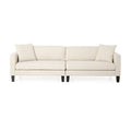 Contemporary Fabric 4-Seat Sofa with Accent Pillows