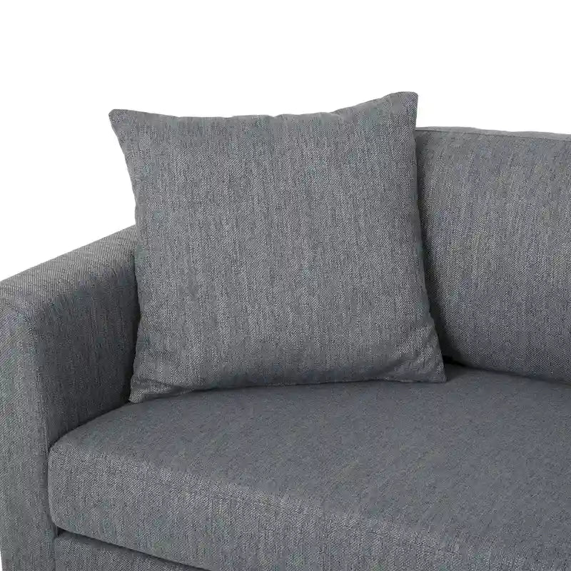 Contemporary Fabric 4-Seat Sofa with Accent Pillows