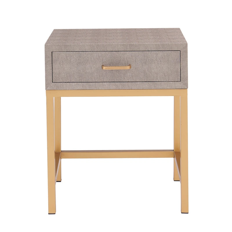 Durham Faux Shagreen 1-Drawer End Table