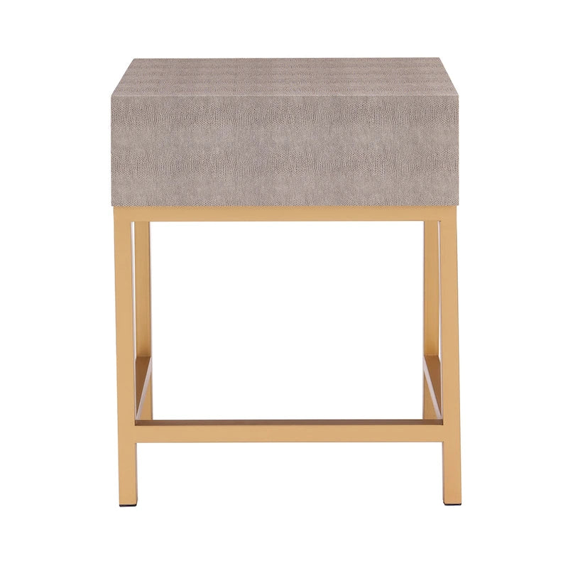 Durham Faux Shagreen 1-Drawer End Table