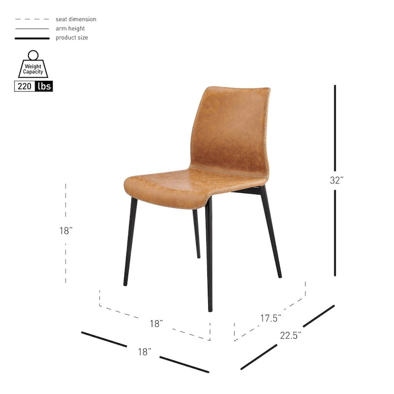 Jayden Faux Leather Dining Side Chair (Set of 2)