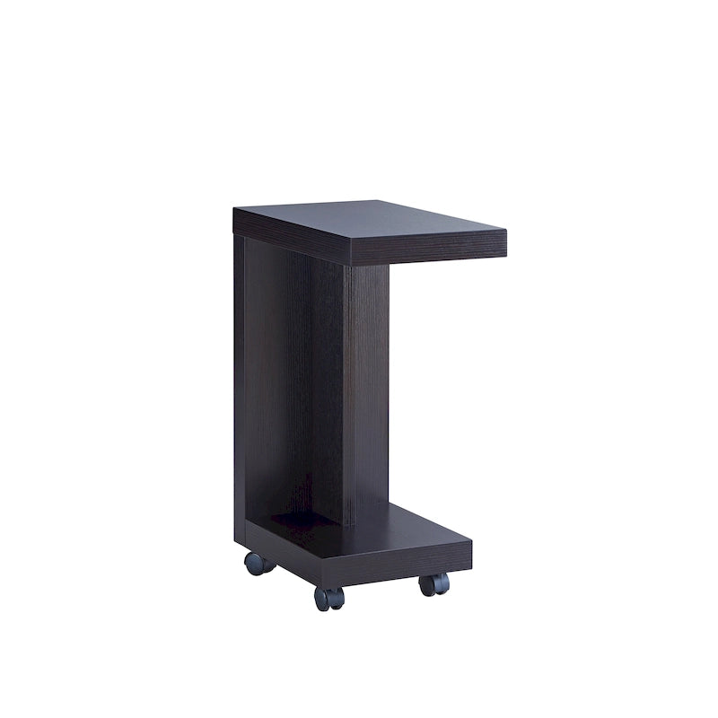 Modern Mobile 18-inch 1-Shelf Side Table with Caster Wheels