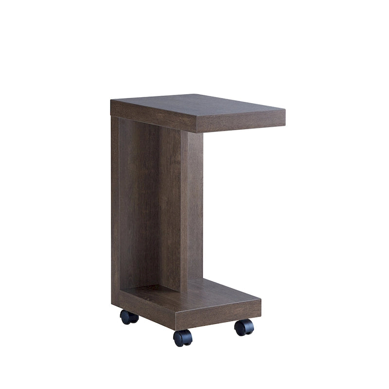 Modern Mobile 18-inch 1-Shelf Side Table with Caster Wheels