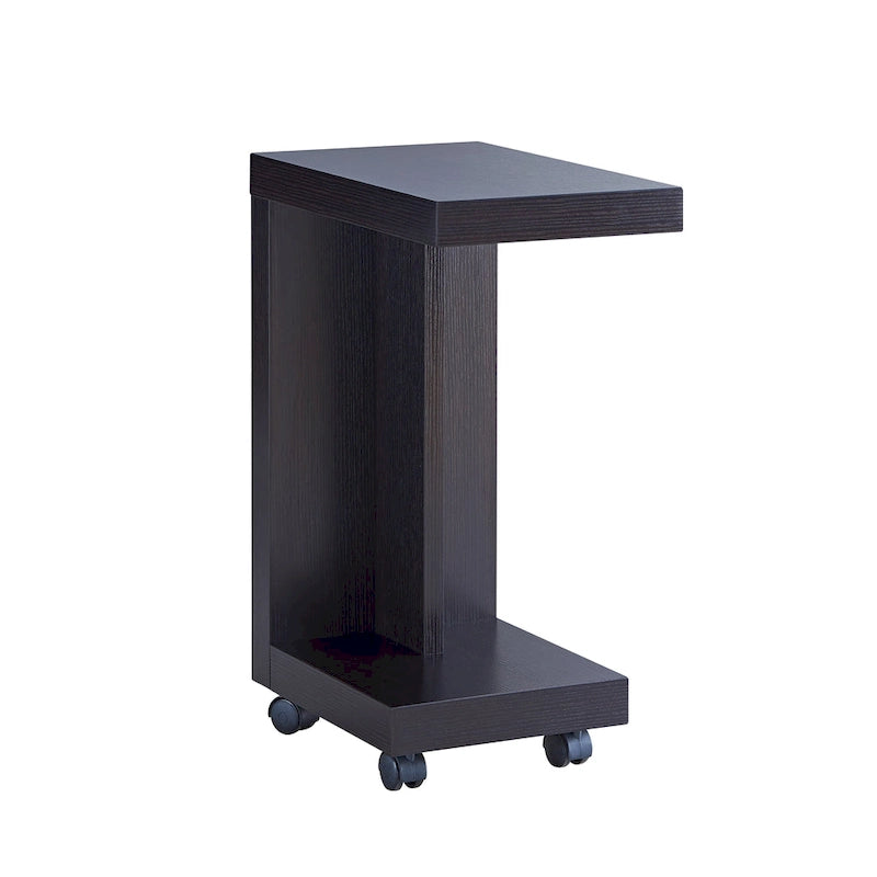 Modern Mobile 18-inch 1-Shelf Side Table with Caster Wheels