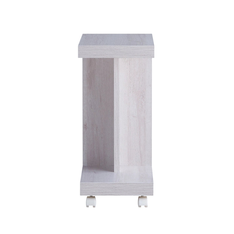 Modern Mobile 18-inch 1-Shelf Side Table with Caster Wheels