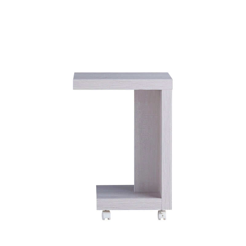 Modern Mobile 18-inch 1-Shelf Side Table with Caster Wheels
