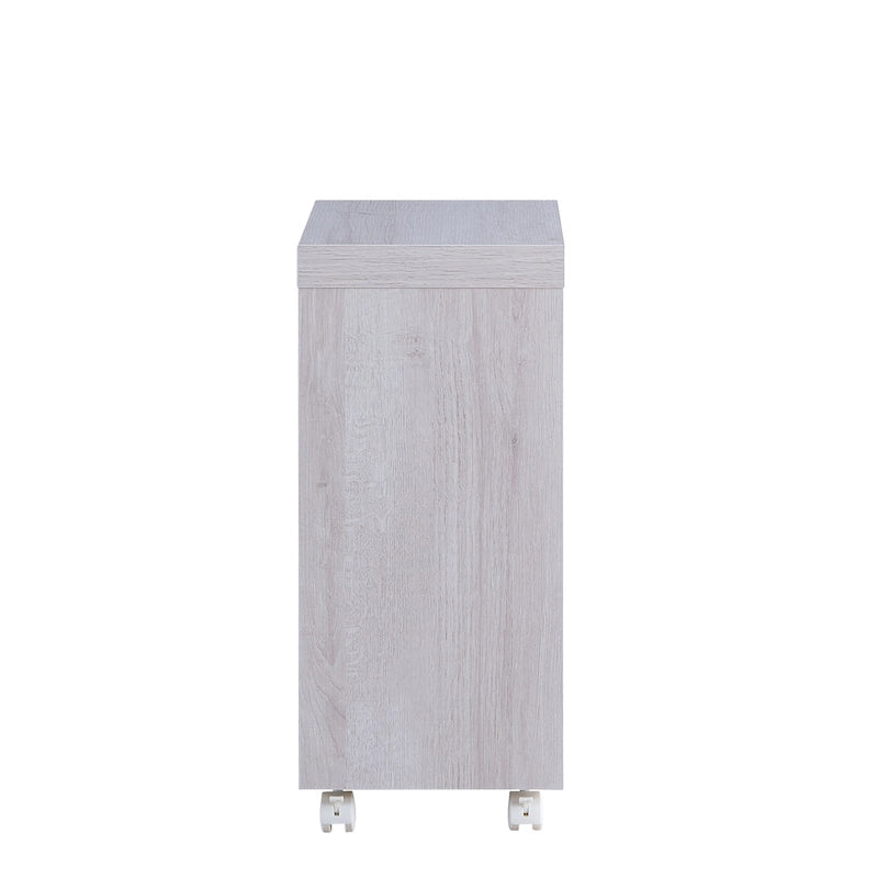Modern Mobile 18-inch 1-Shelf Side Table with Caster Wheels