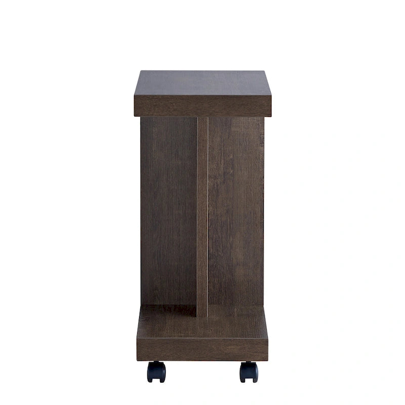 Modern Mobile 18-inch 1-Shelf Side Table with Caster Wheels
