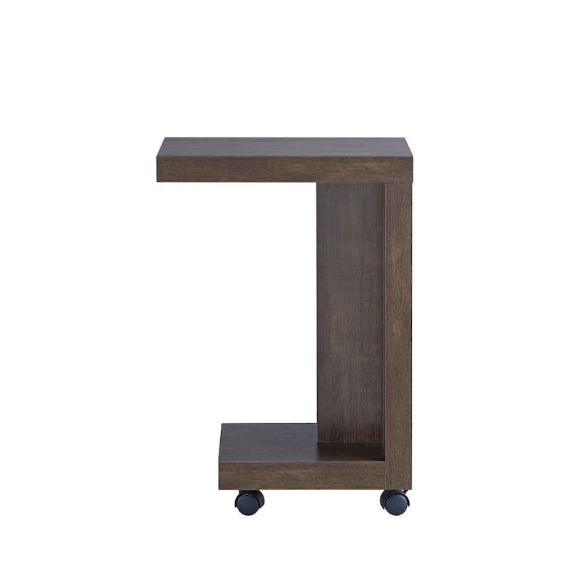 Modern Mobile 18-inch 1-Shelf Side Table with Caster Wheels