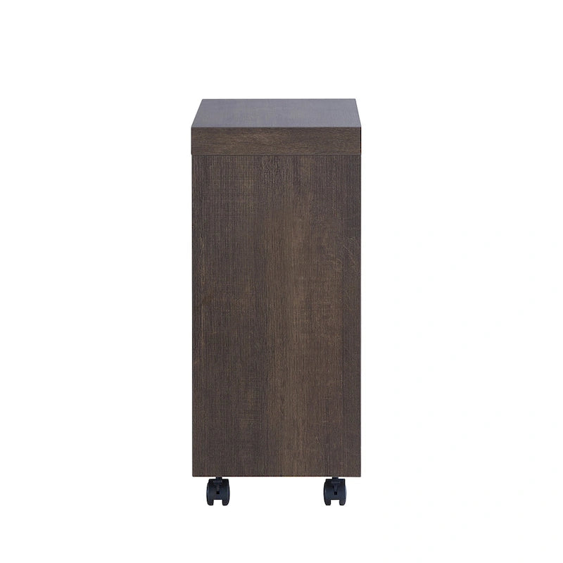 Modern Mobile 18-inch 1-Shelf Side Table with Caster Wheels