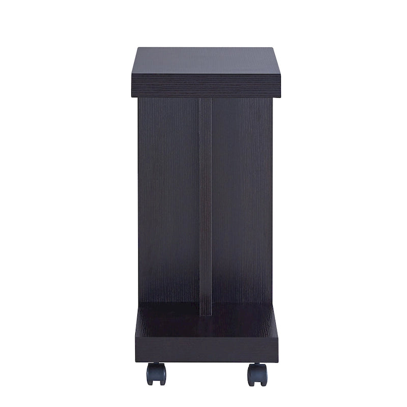 Modern Mobile 18-inch 1-Shelf Side Table with Caster Wheels