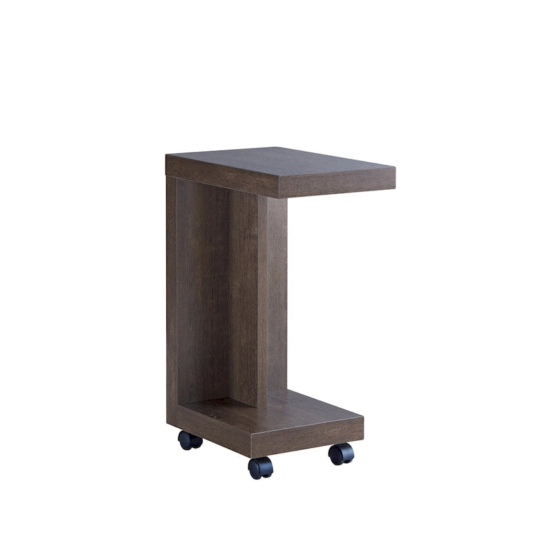 Modern Mobile 18-inch 1-Shelf Side Table with Caster Wheels