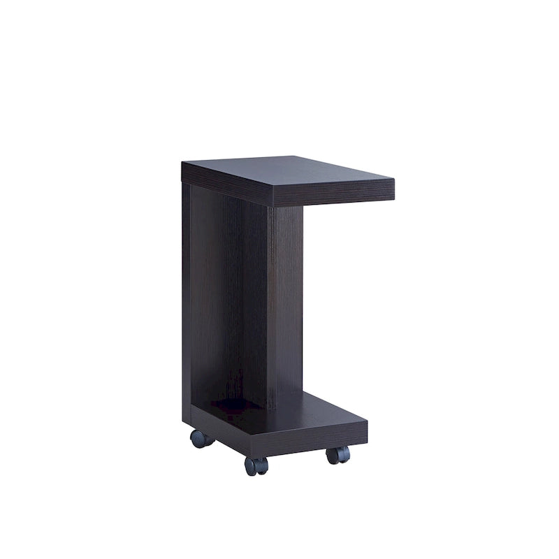 Modern Mobile 18-inch 1-Shelf Side Table with Caster Wheels