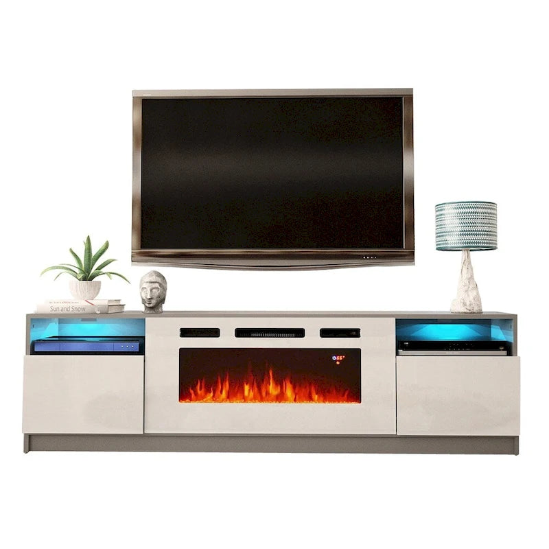 Electric Fireplace TV Stand with LED Lighting - 78.7 W