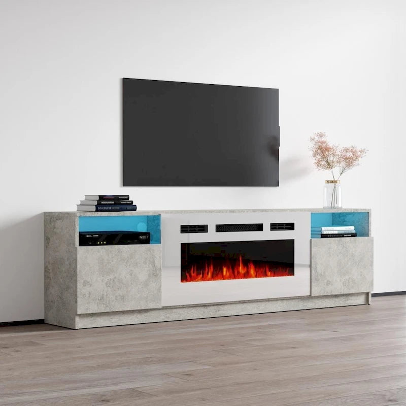 Electric Fireplace TV Stand with LED Lighting - 78.7 W