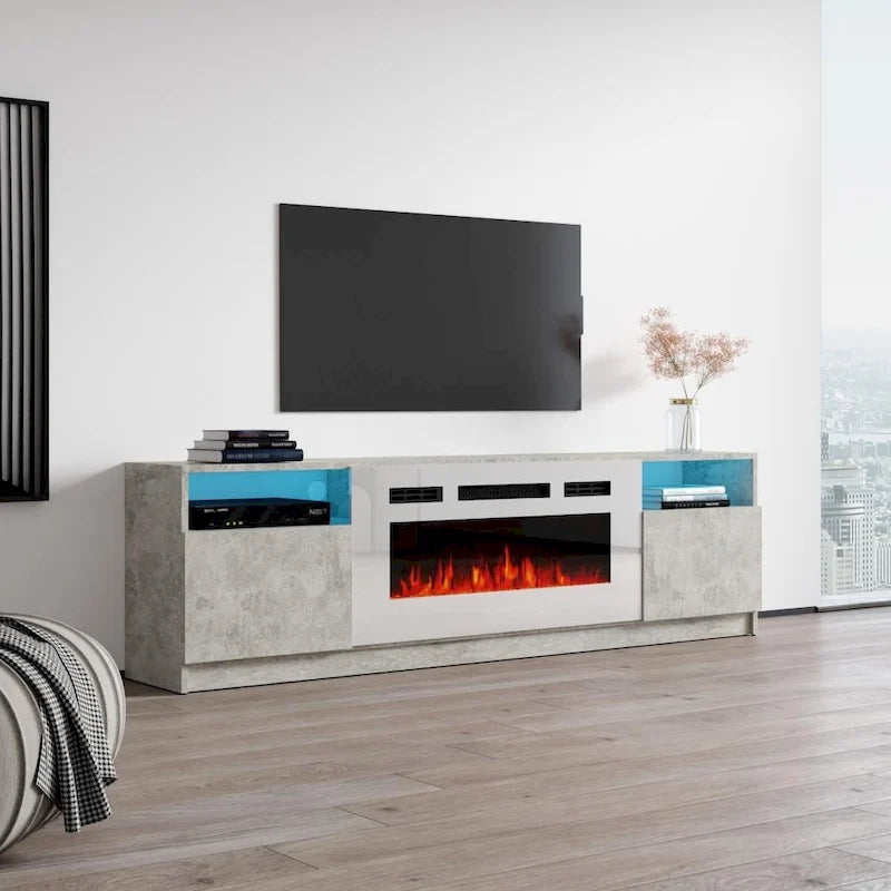 Electric Fireplace TV Stand with LED Lighting - 78.7 W