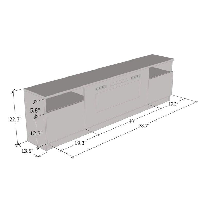 Electric Fireplace TV Stand with LED Lighting - 78.7 W