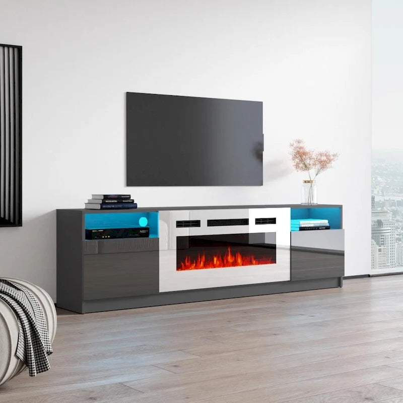 Electric Fireplace TV Stand with LED Lighting - 78.7 W