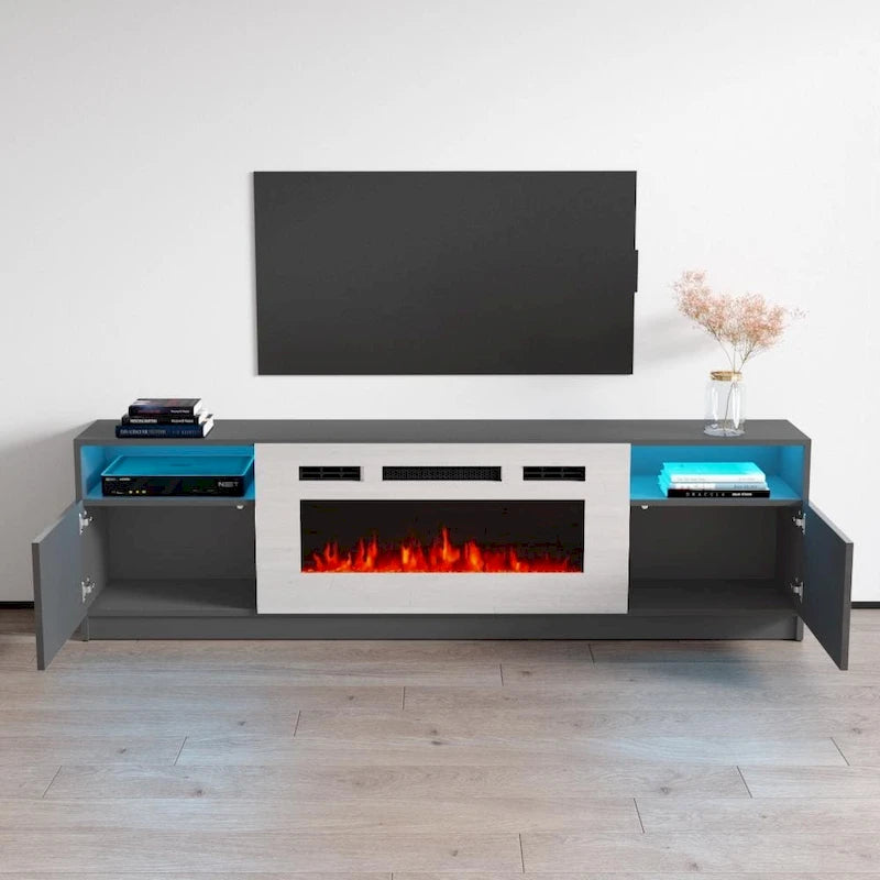 Electric Fireplace TV Stand with LED Lighting - 78.7 W