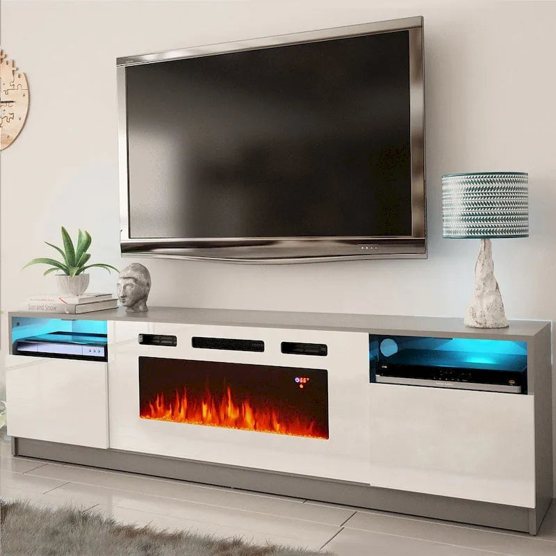 Electric Fireplace TV Stand with LED Lighting - 78.7 W