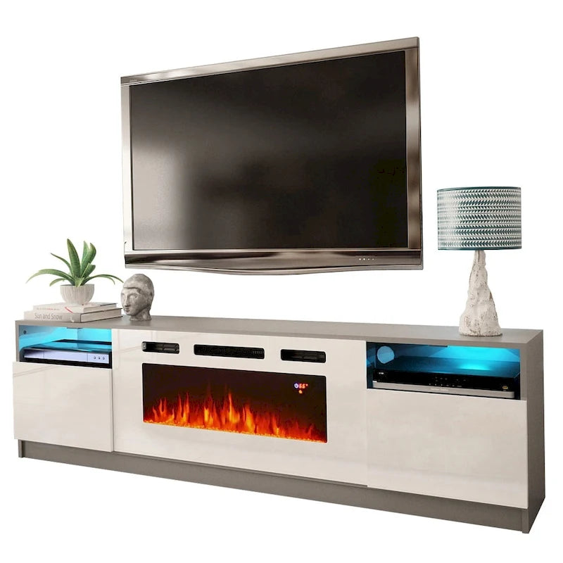 Electric Fireplace TV Stand with LED Lighting - 78.7 W