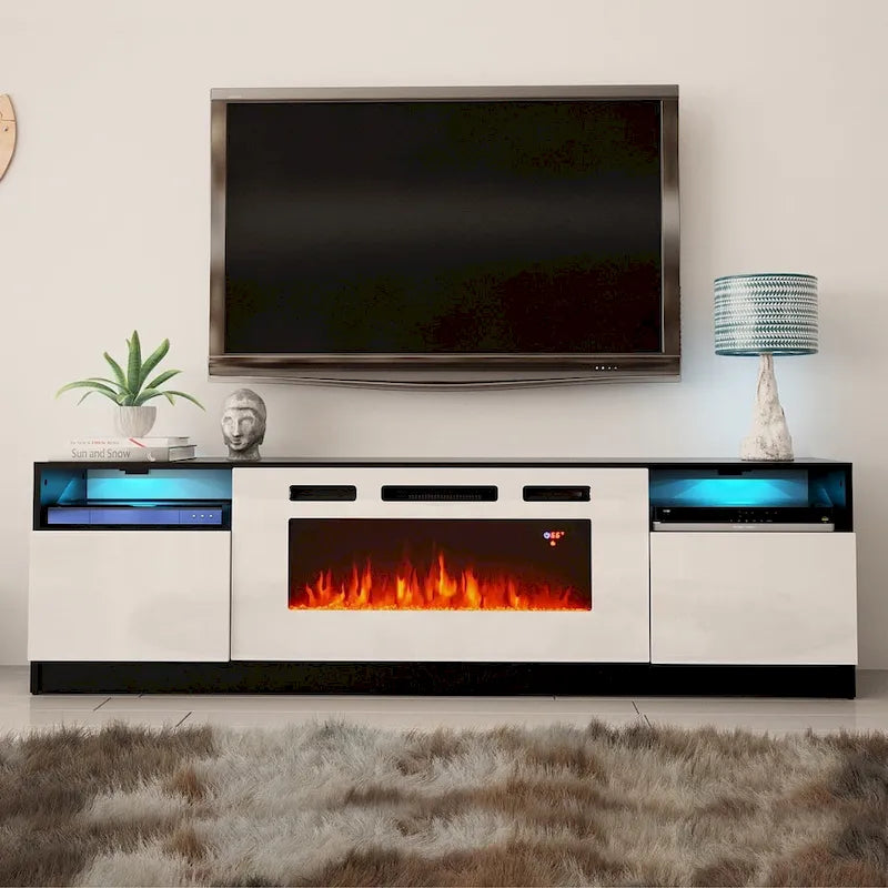 Electric Fireplace TV Stand with LED Lighting - 78.7 W