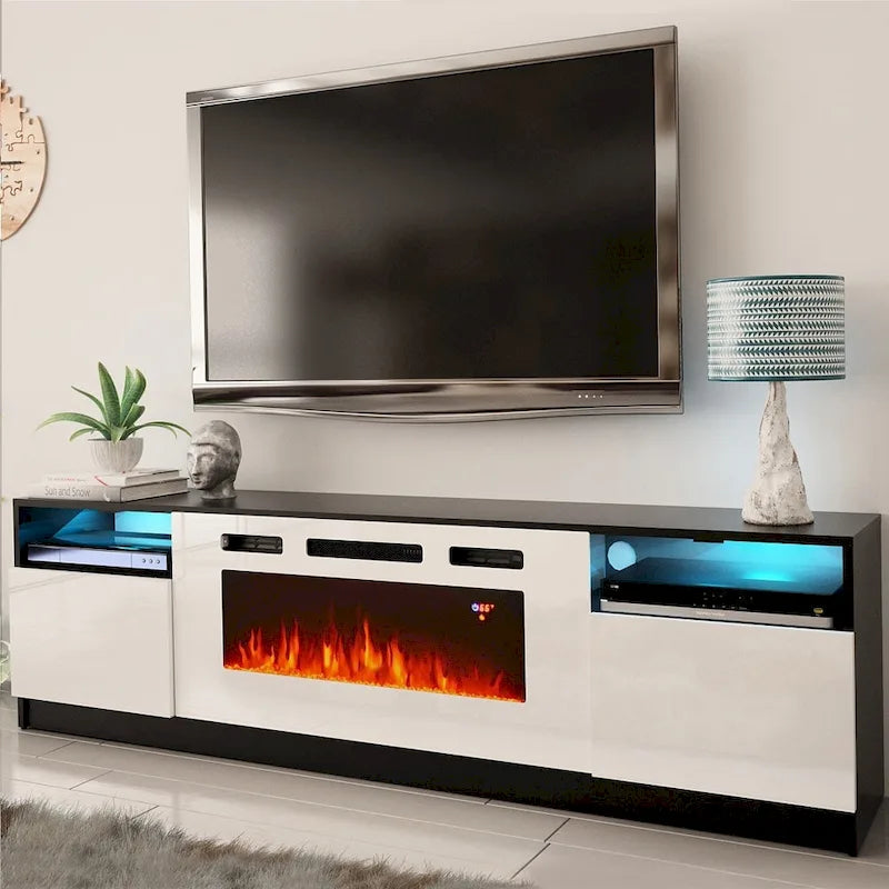 Electric Fireplace TV Stand with LED Lighting - 78.7 W
