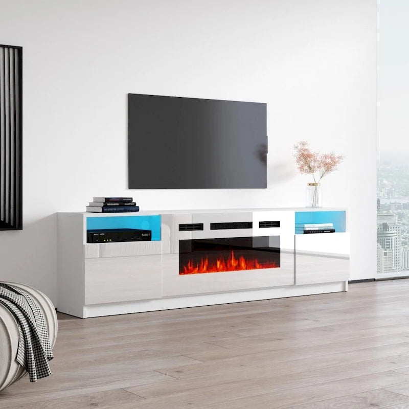 Electric Fireplace TV Stand with LED Lighting - 78.7 W
