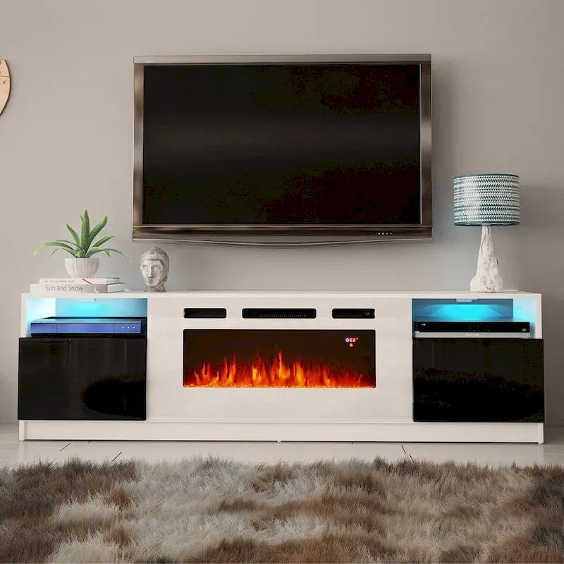 Electric Fireplace TV Stand with LED Lighting - 78.7 W