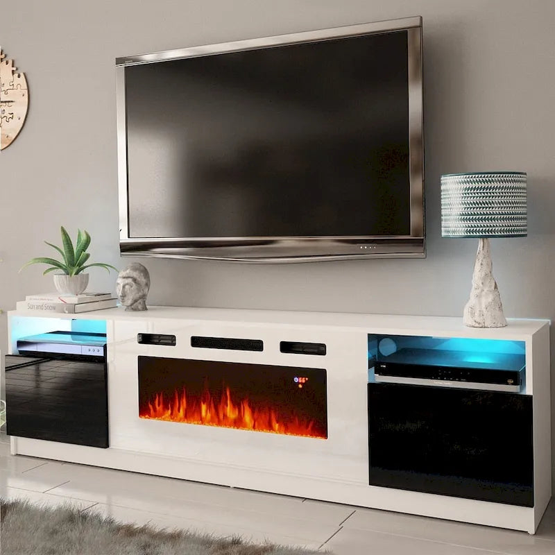 Electric Fireplace TV Stand with LED Lighting - 78.7 W