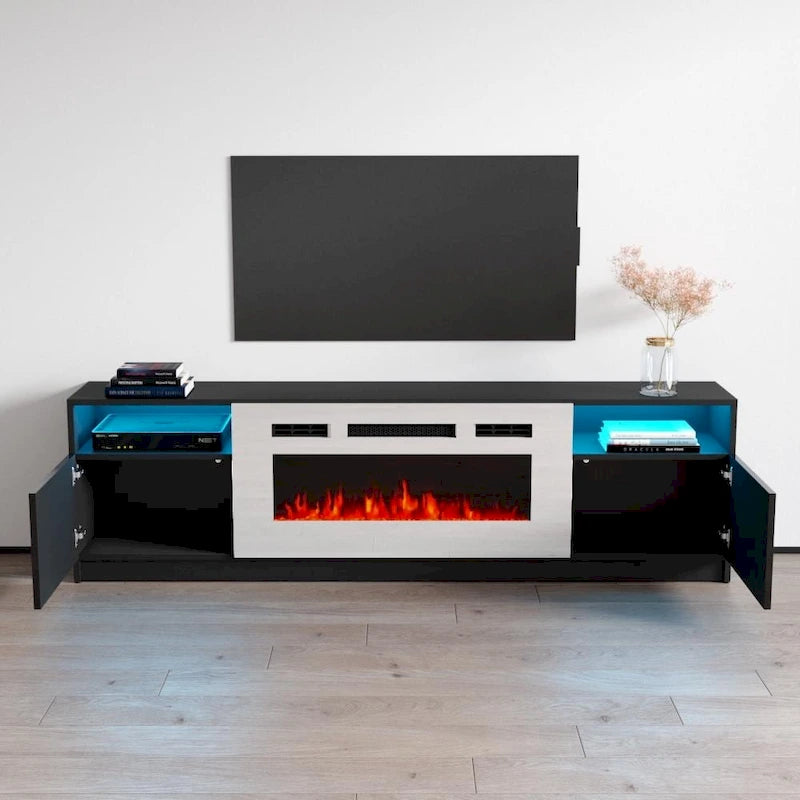 Electric Fireplace TV Stand with LED Lighting - 78.7 W