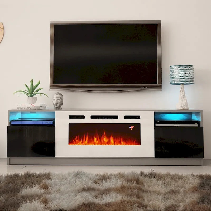 Electric Fireplace TV Stand with LED Lighting - 78.7 W