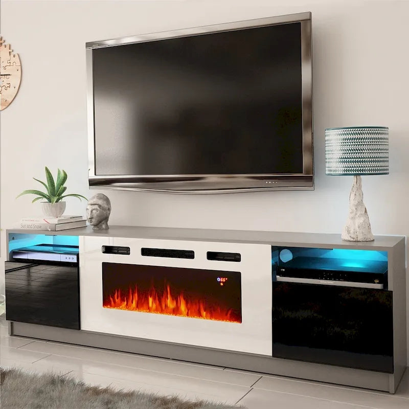 Electric Fireplace TV Stand with LED Lighting - 78.7 W