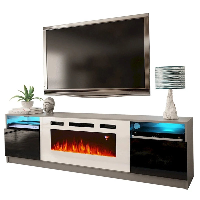 Electric Fireplace TV Stand with LED Lighting - 78.7 W
