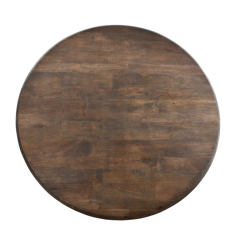 Toulon 60-Inch Round Weathered Mango Wood Dining Table